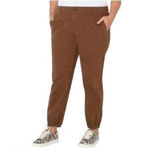 NWT Liverpool X Nordstrom Plus Size Utility Crop Pants IN Walnut Brown